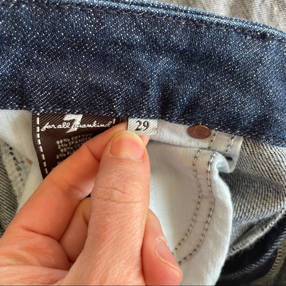 7 For All Mankind "A" Pocket Boot Cut Denim Mid Rise Jeans Size 29 - Picture 9 of 13